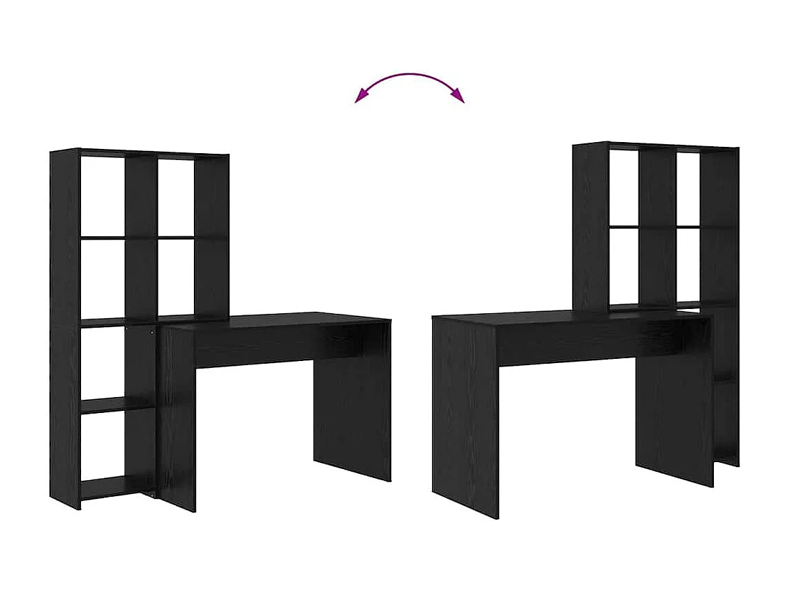 Bureau Chêne noir 138.5 x 55 x 143 cm Bois d'ingénierie