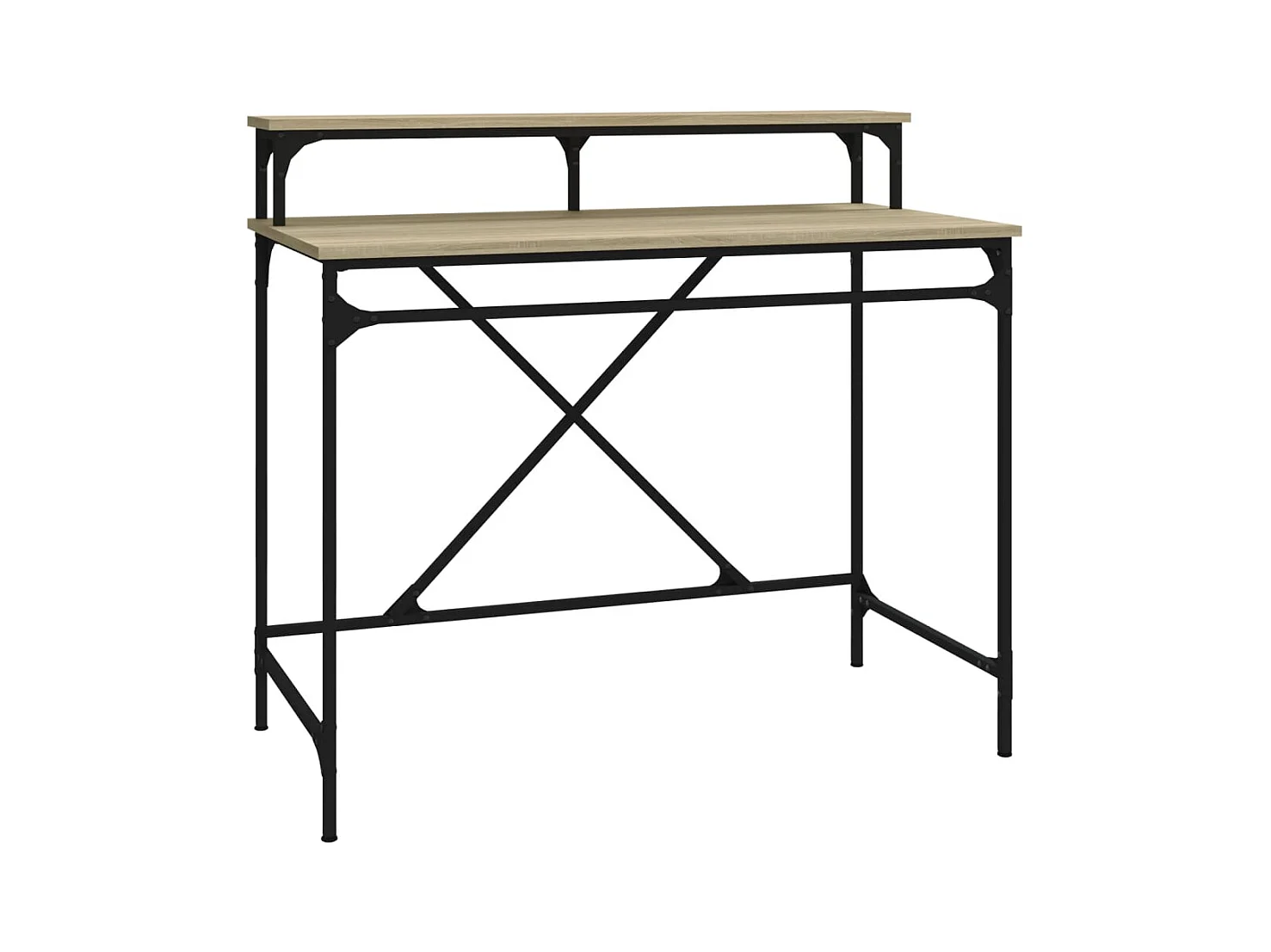 Sonoma eiken bureau 100x50x90 cm bewerkt hout en ijzer