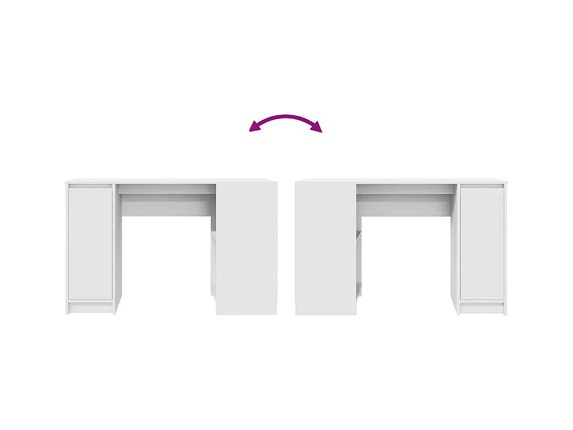 Bureau blanc 120x42x76 cm bois d'ingénierie