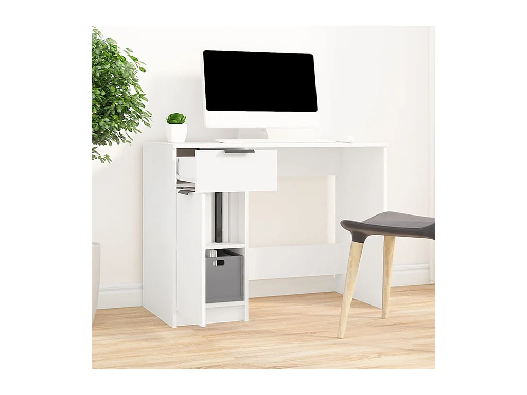 Wit bureau 100x50x75 cm bewerkt hout