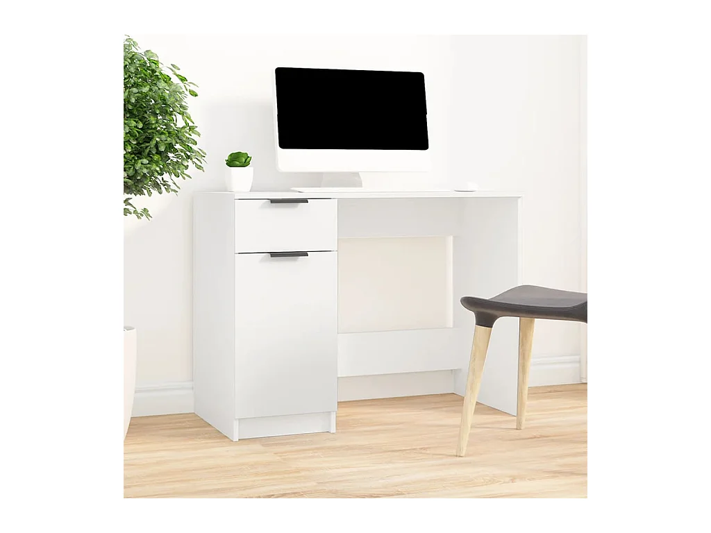 Wit bureau 100x50x75 cm bewerkt hout