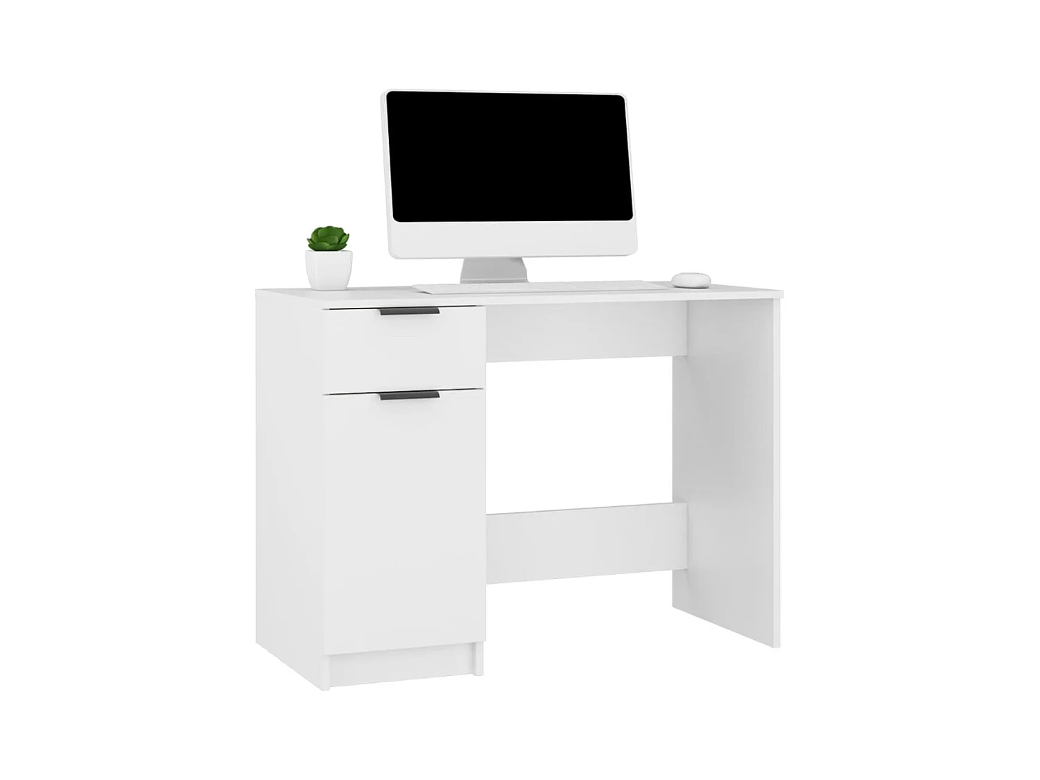 Wit bureau 100x50x75 cm bewerkt hout