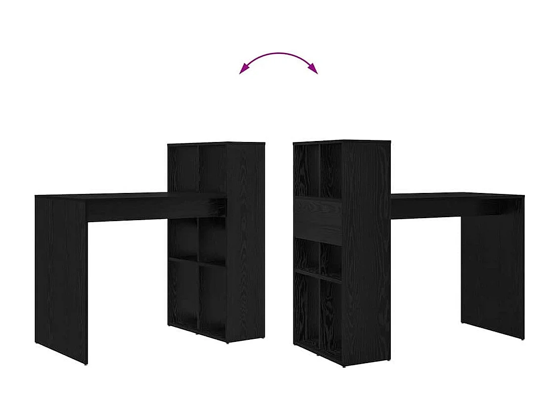 Bureau Chêne noir 108 x 55 x 103,5 cm Bois d'ingénierie