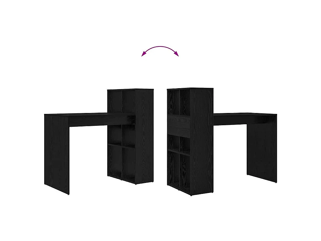 Bureau Chêne noir 108 x 55 x 103,5 cm Bois d'ingénierie