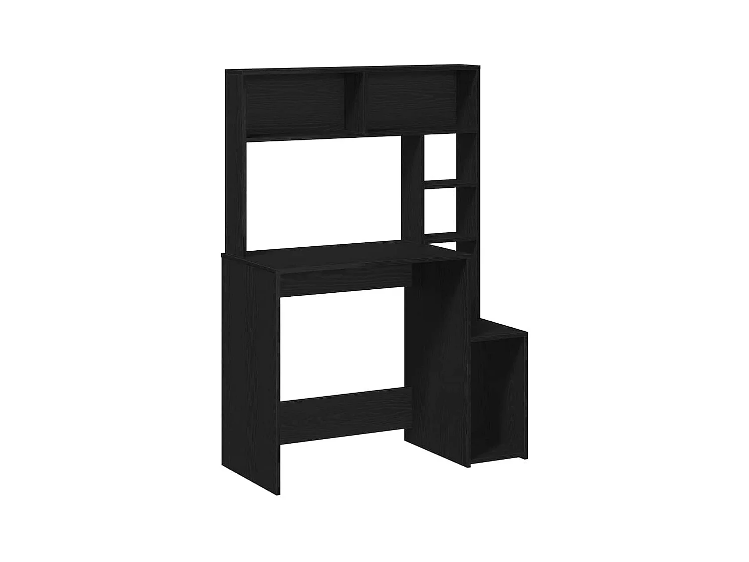 Bureau avec étagères noir 100x45x140 cm bois d'ingénierie