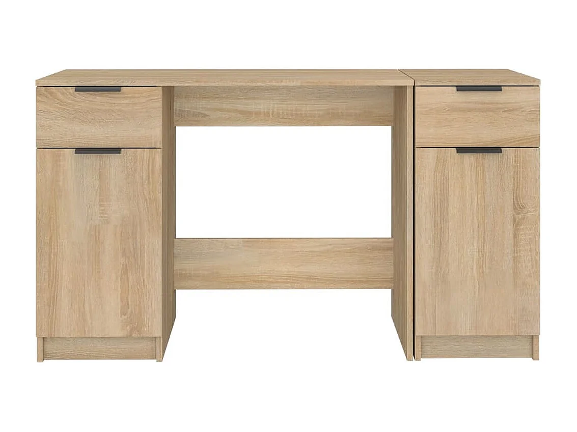 Scrivania con mobile laterale in rovere Sonoma, legno ingegnerizzato