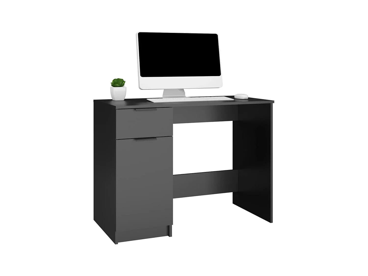 Zwart bureau 100x50x75 cm bewerkt hout