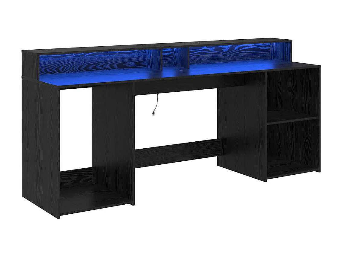 Bureau avec porte Chêne noir 200 x 55 x 91 cm Bois d'ingénierie