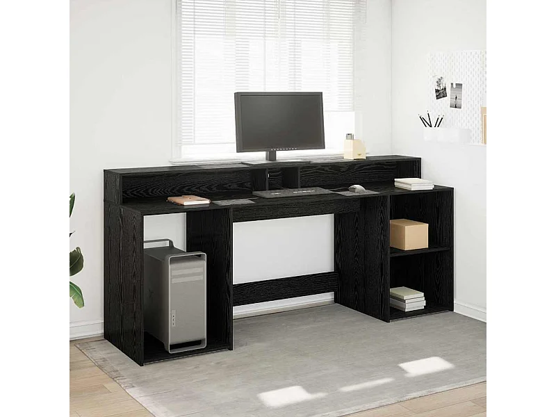 Scrivania con anta Rovere nero 200 x 55 x 91 cm Legno ingegnerizzato