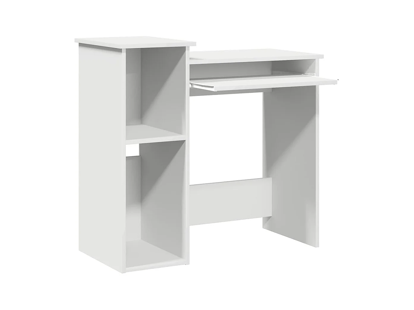 Bureau avec étagères blanc 84x40x78 cm bois d'ingénierie