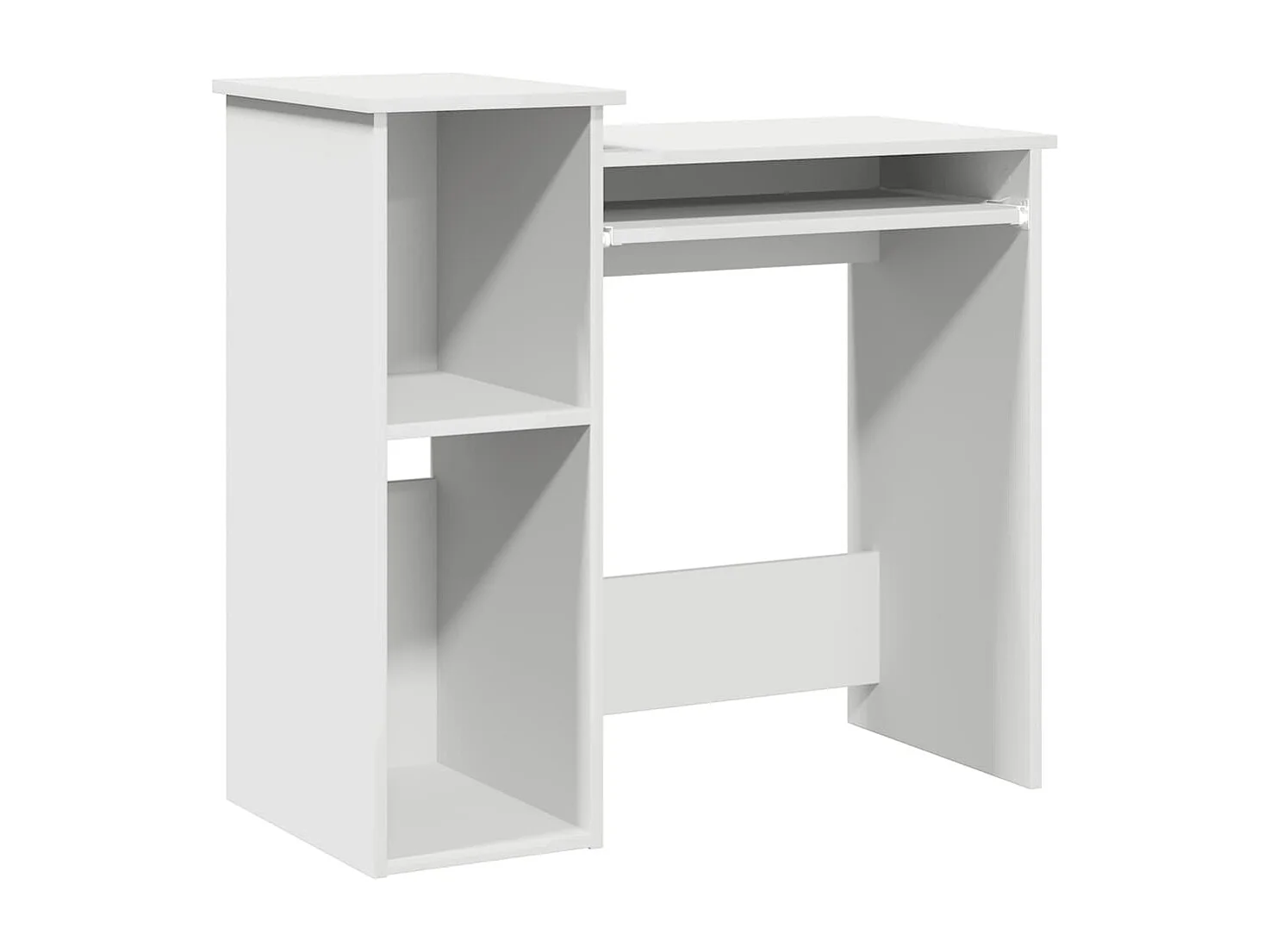 Bureau avec étagères blanc 84x40x78 cm bois d'ingénierie