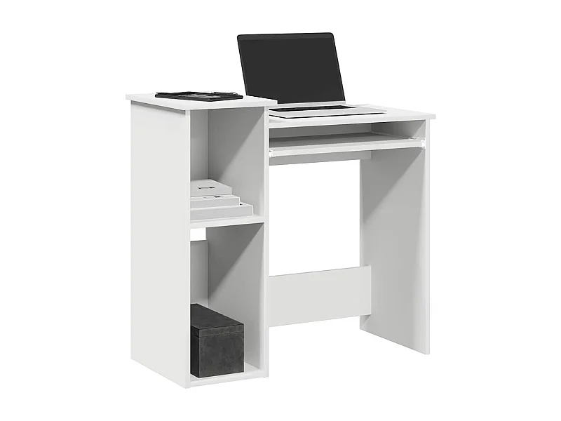 Bureau avec étagères blanc 84x40x78 cm bois d'ingénierie