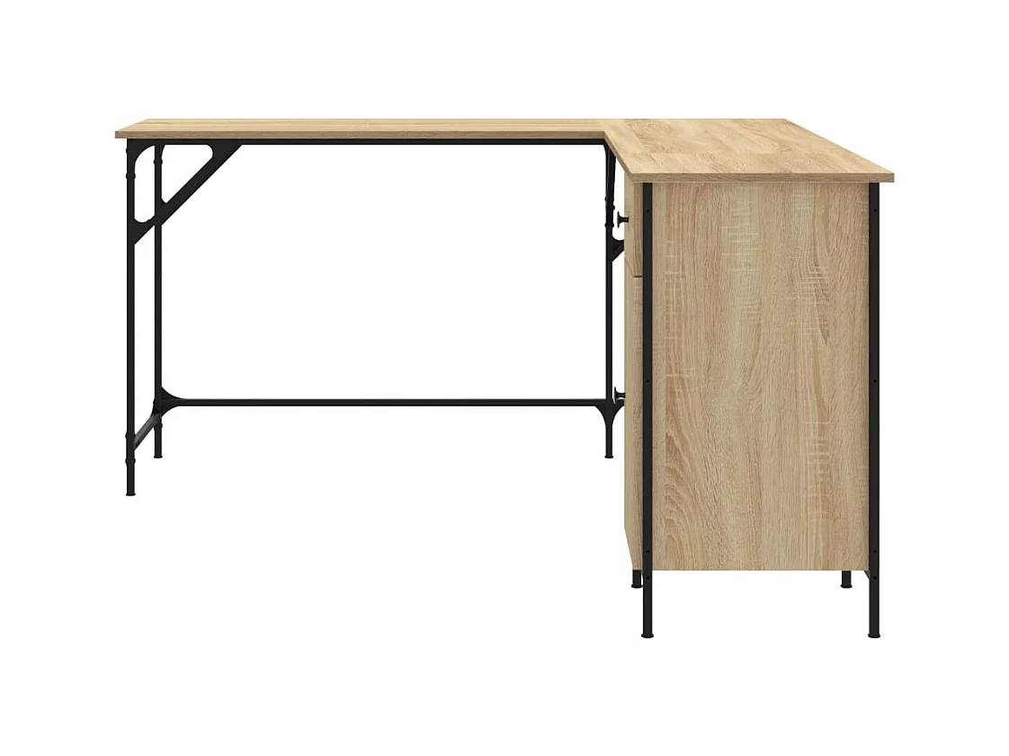 Bureau chêne sonoma 141x141x75 cm bois d'ingénierie