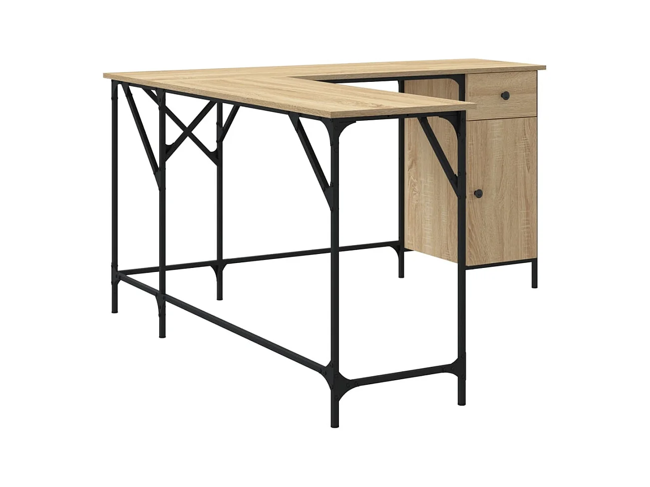 Bureau chêne sonoma 141x141x75 cm bois d'ingénierie