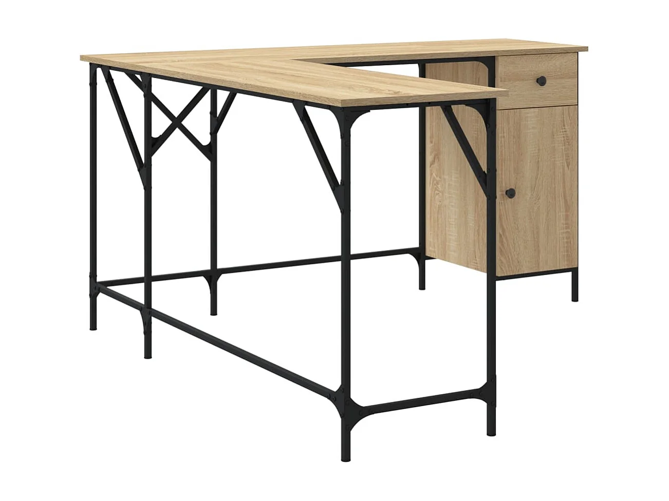 Bureau chêne sonoma 141x141x75 cm bois d'ingénierie