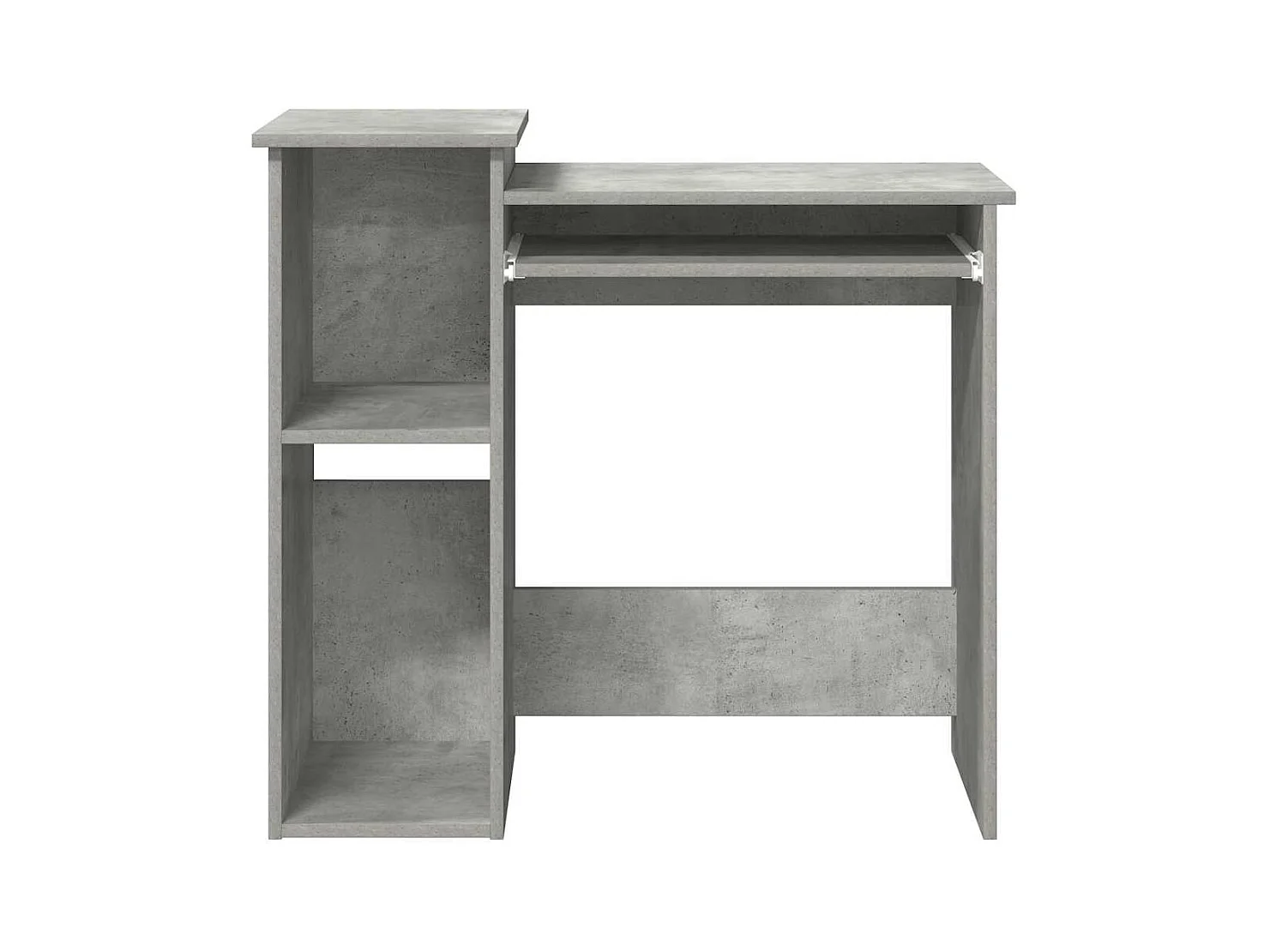 Bureau avec étagères gris béton 84x40x78 cm bois d'ingénierie