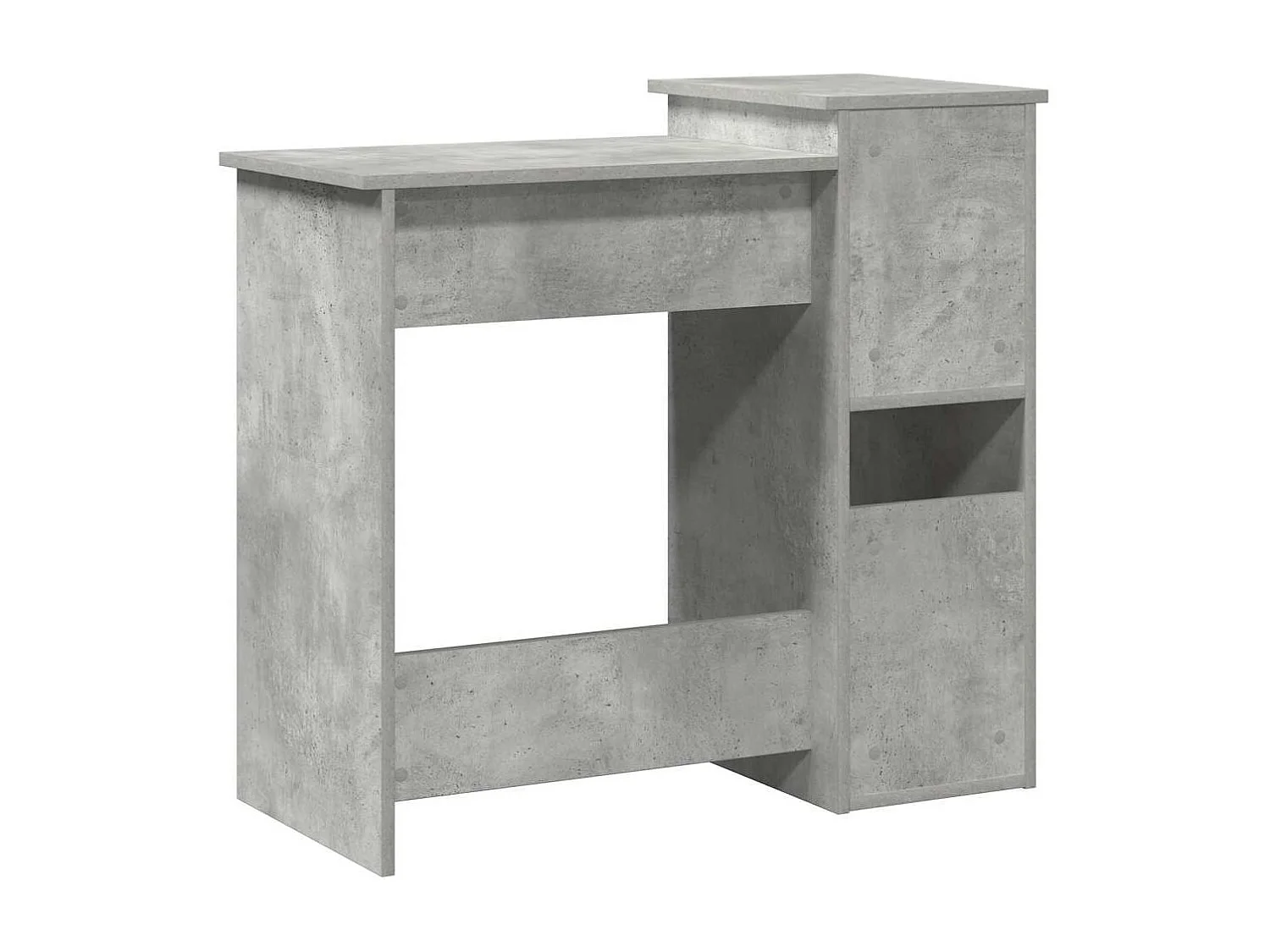Bureau avec étagères gris béton 84x40x78 cm bois d'ingénierie