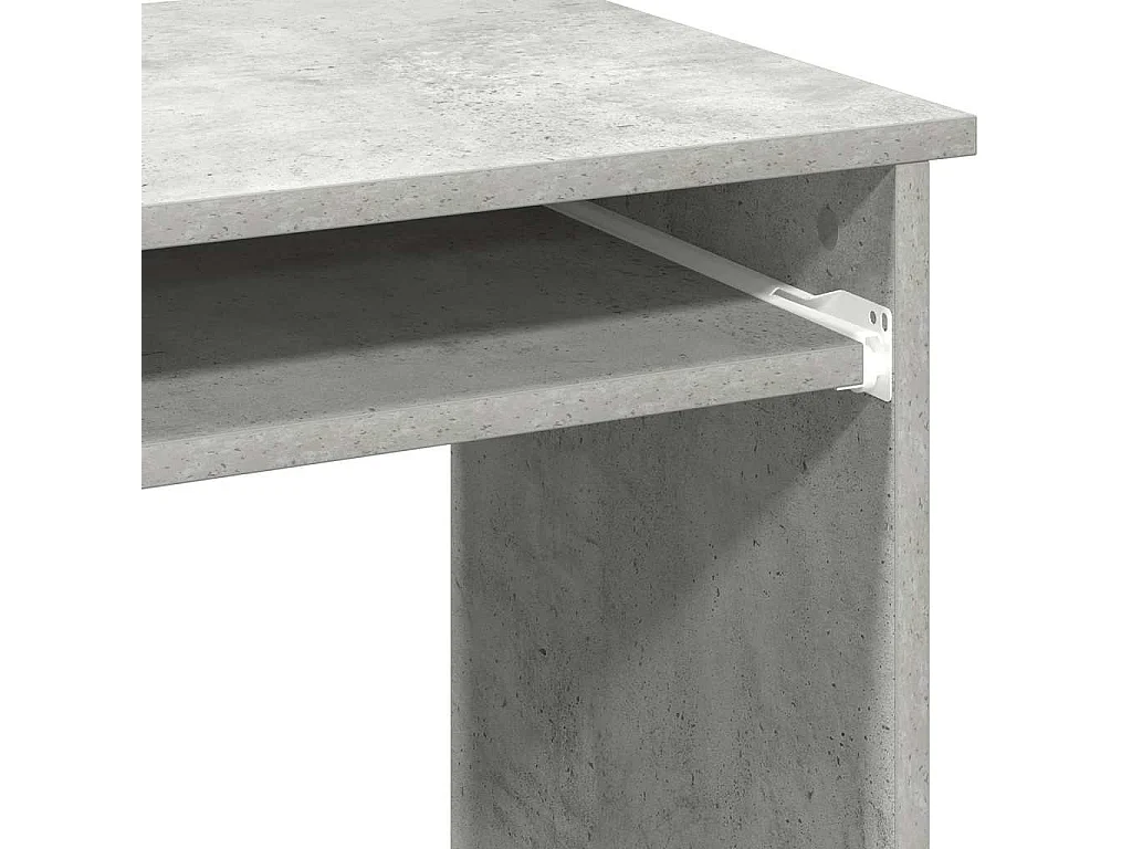 Bureau avec étagères gris béton 84x40x78 cm bois d'ingénierie