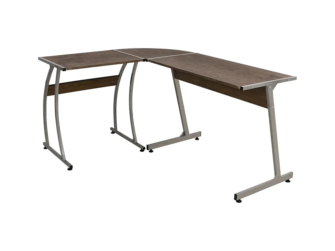 Bruin bewerkt houten hoekbureau