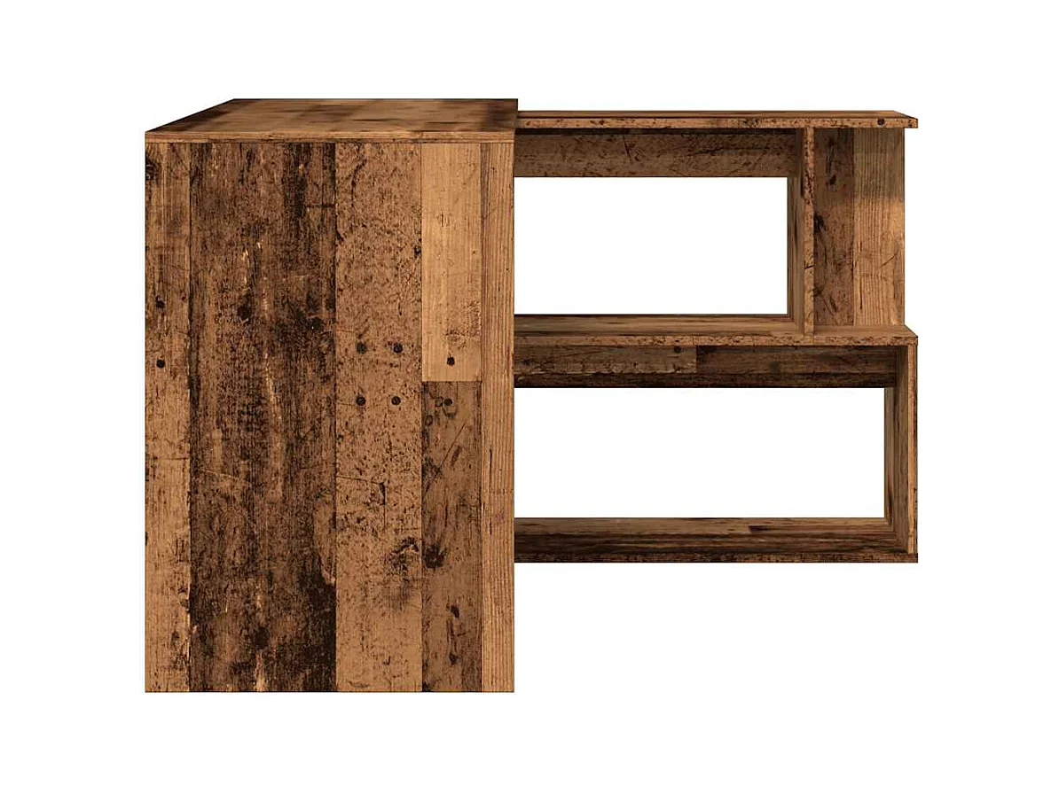 Bureau d'angle vieux bois 200,5x50x76 cm bois d'ingénierie
