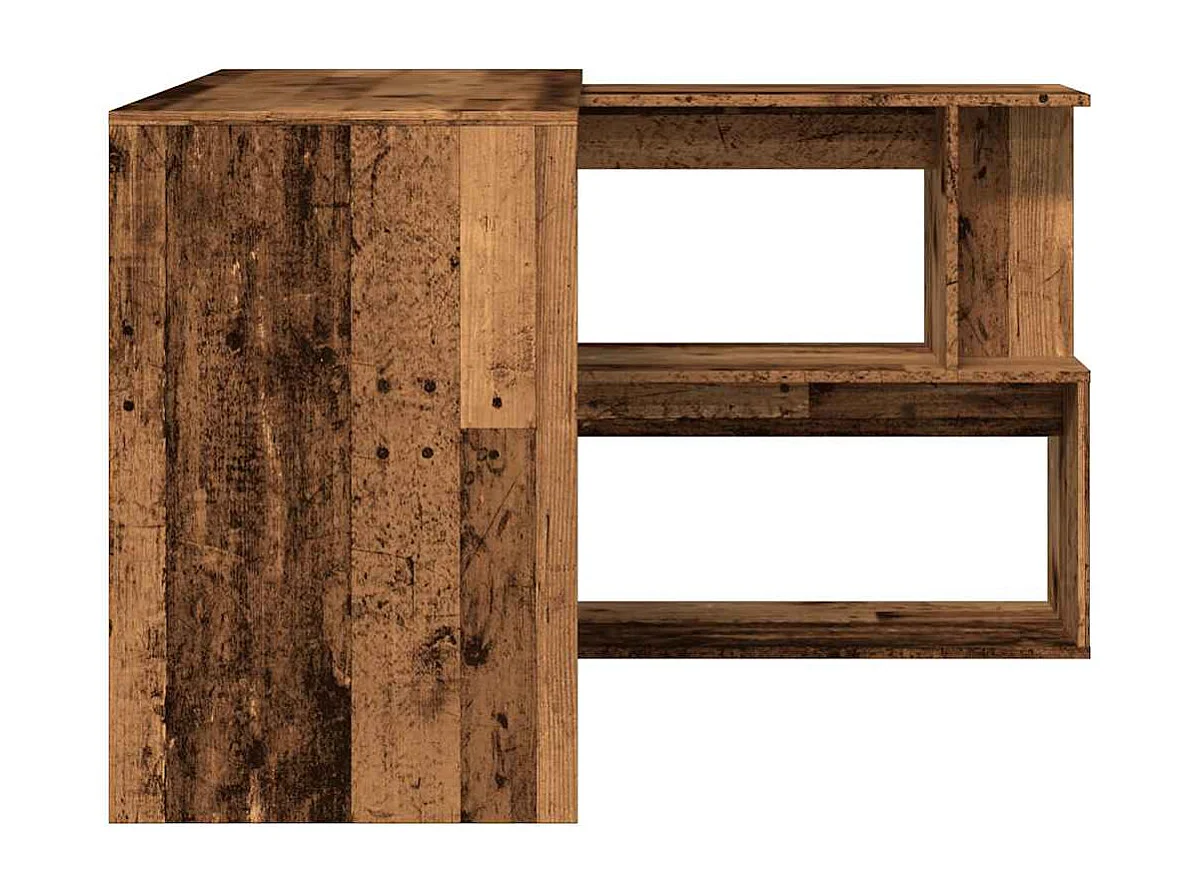 Bureau d'angle vieux bois 200,5x50x76 cm bois d'ingénierie
