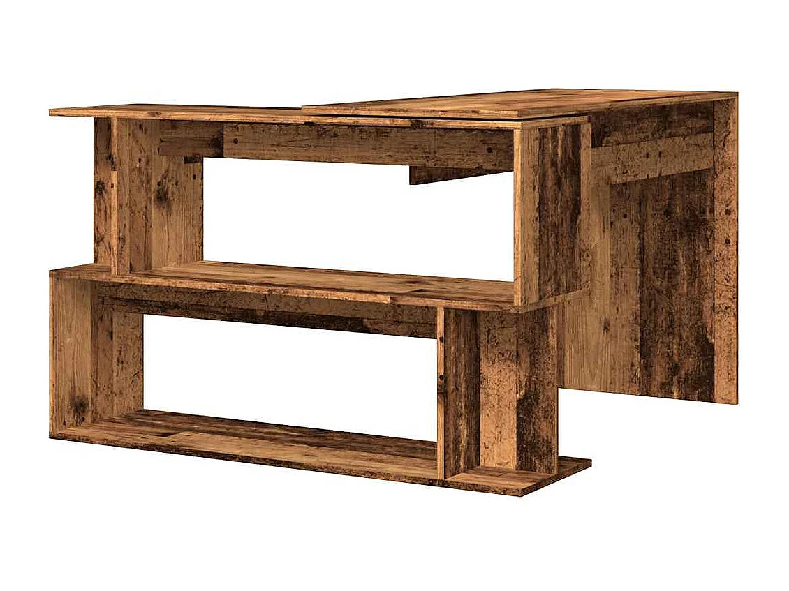 Bureau d'angle vieux bois 200,5x50x76 cm bois d'ingénierie