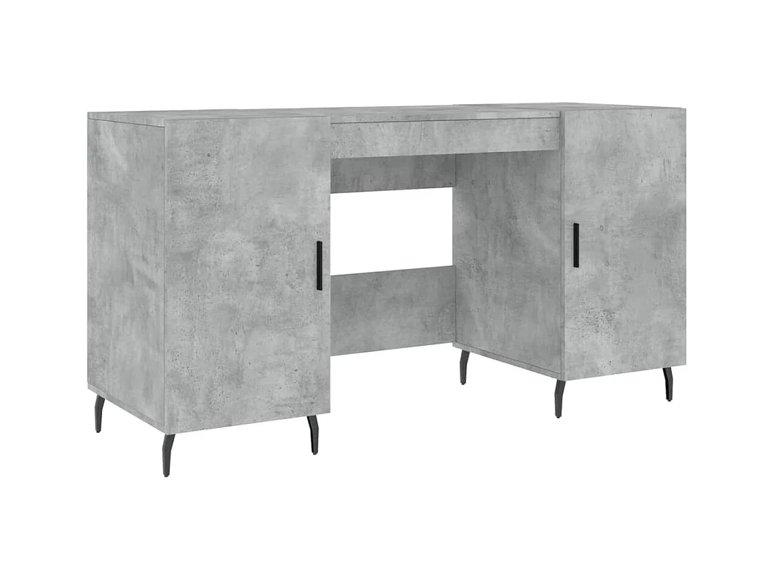 Betongrijs bureau 140x50x75 cm bewerkt hout