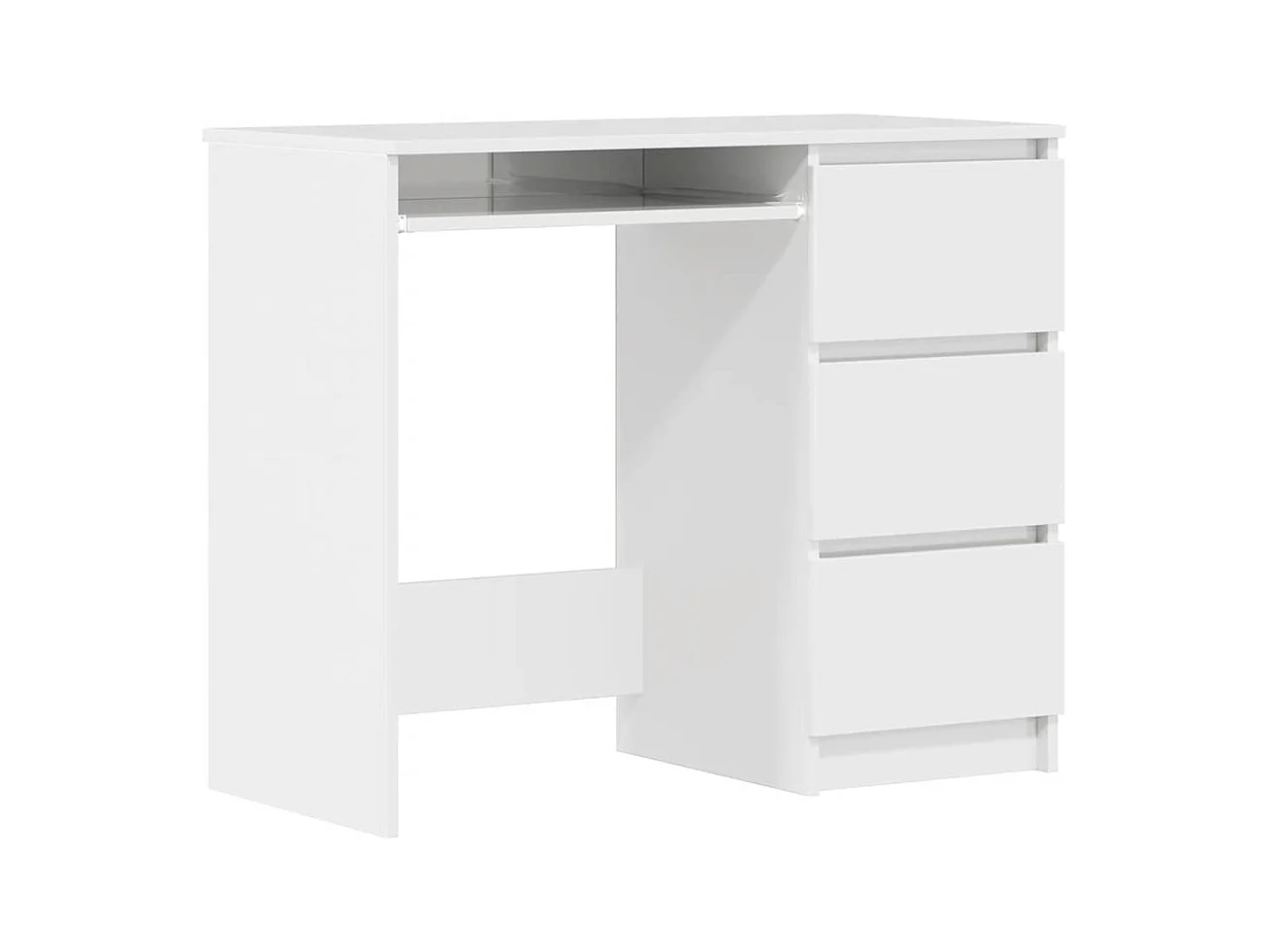 Escritorio Blanco Brillo 90x45x76 cm Madera de Ingeniería