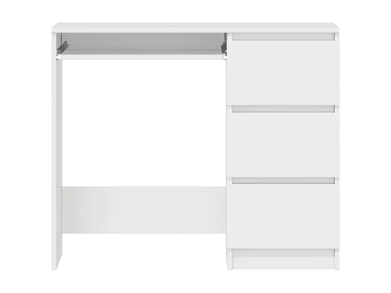 Escritorio Blanco Brillo 90x45x76 cm Madera de Ingeniería