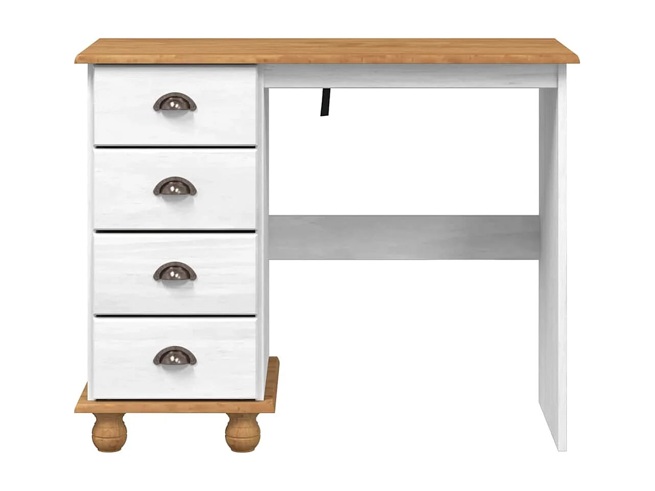 Bureau ASKIM Blanc 95 x 40 x 75 cm Bois massif en pin