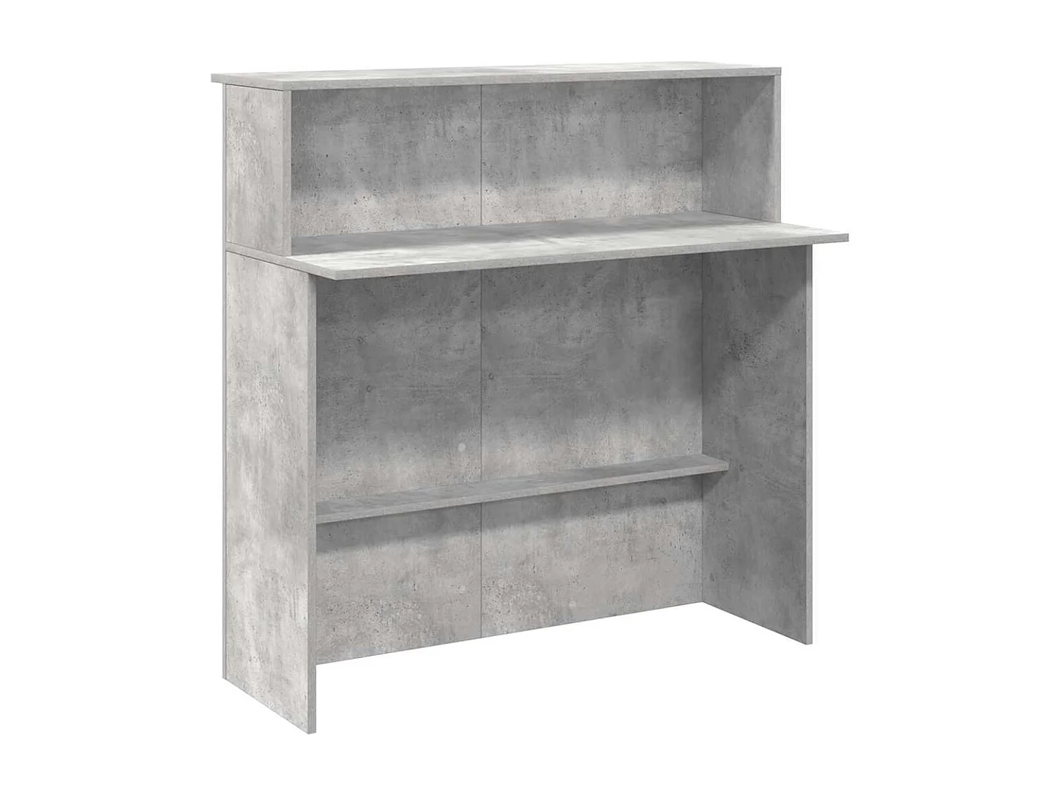 Bureau de réception gris béton 100x50x103,5cm bois d'ingénierie