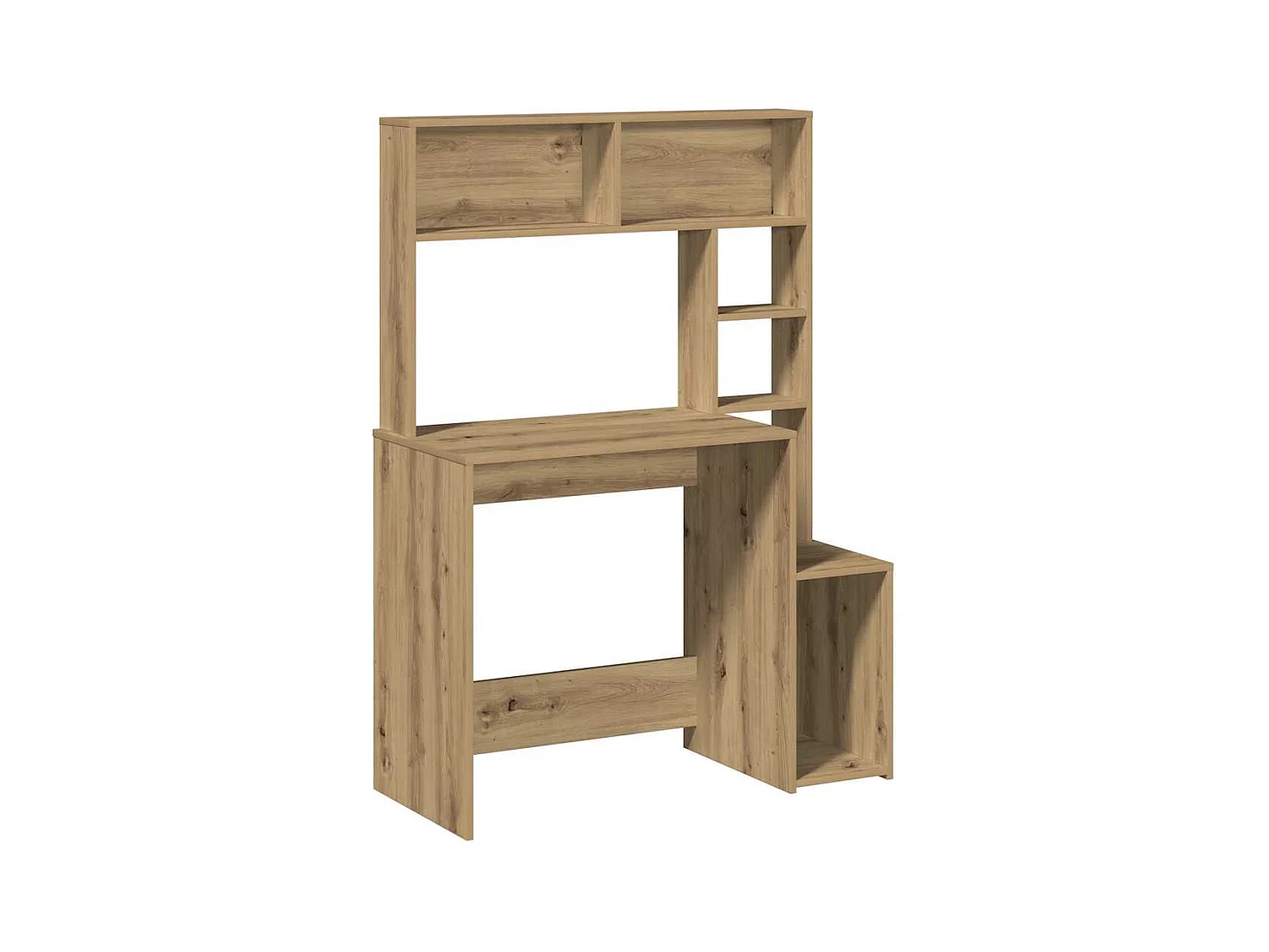 Bureau avec étagères chêne artisanal Bois d'ingénierie