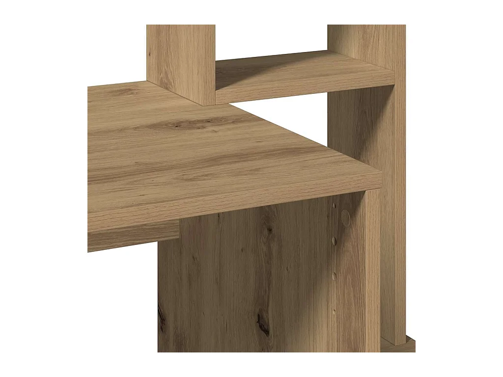 Bureau avec étagères chêne artisanal Bois d'ingénierie