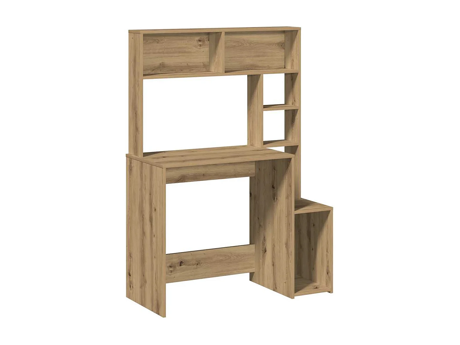 Bureau avec étagères chêne artisanal Bois d'ingénierie