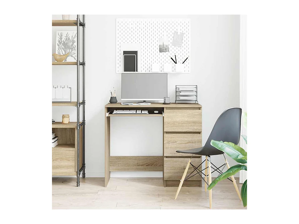 Escritorio de roble Sonoma 90x45x76 cm Madera de ingeniería