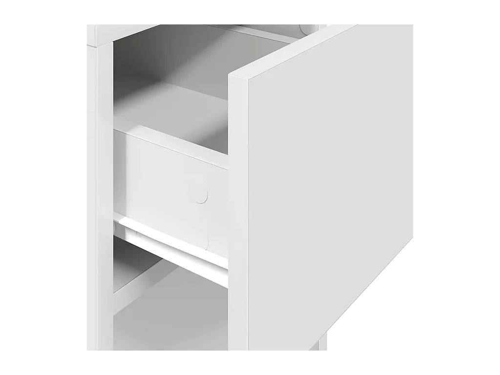 Support de tour d'ordinateur avec tiroir blanc 30x44x74 cm