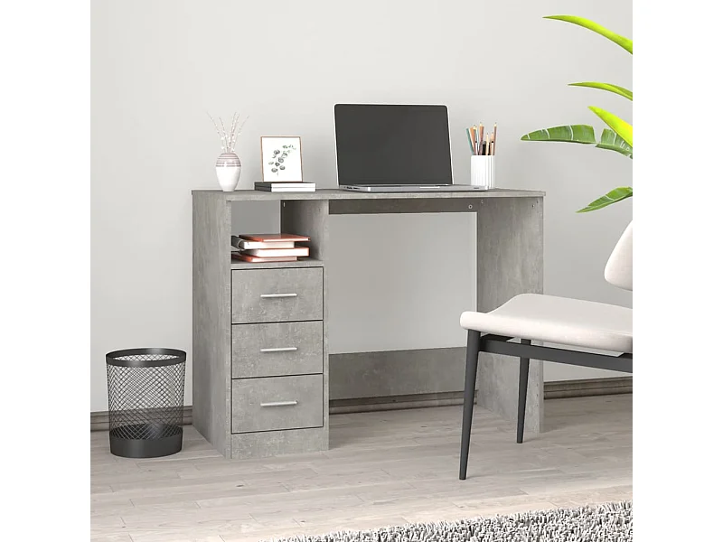 Bureau met lades Betongrijs 102x50x76 cm Technisch hout