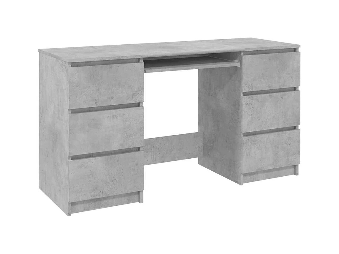 Betongrijs bureau 140x50x77 cm bewerkt hout