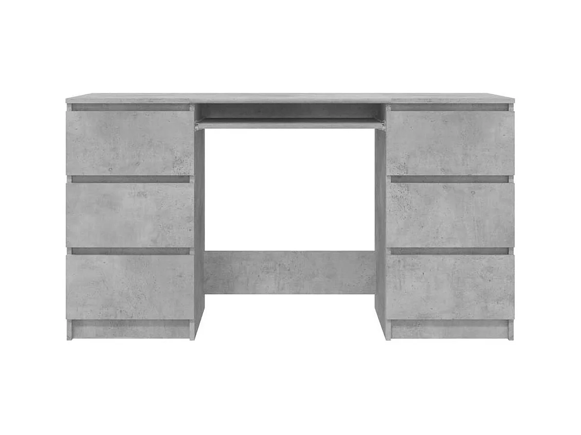 Betongrijs bureau 140x50x77 cm bewerkt hout