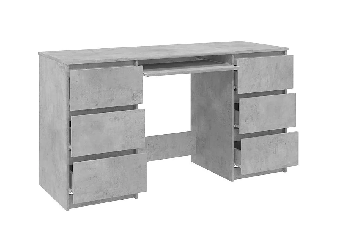 Betongrijs bureau 140x50x77 cm bewerkt hout
