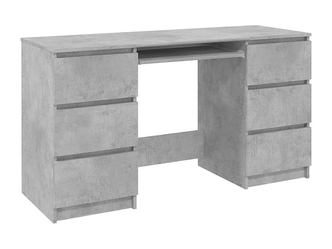 Scrivania grigio cemento 140x50x77 cm in legno ingegnerizzato