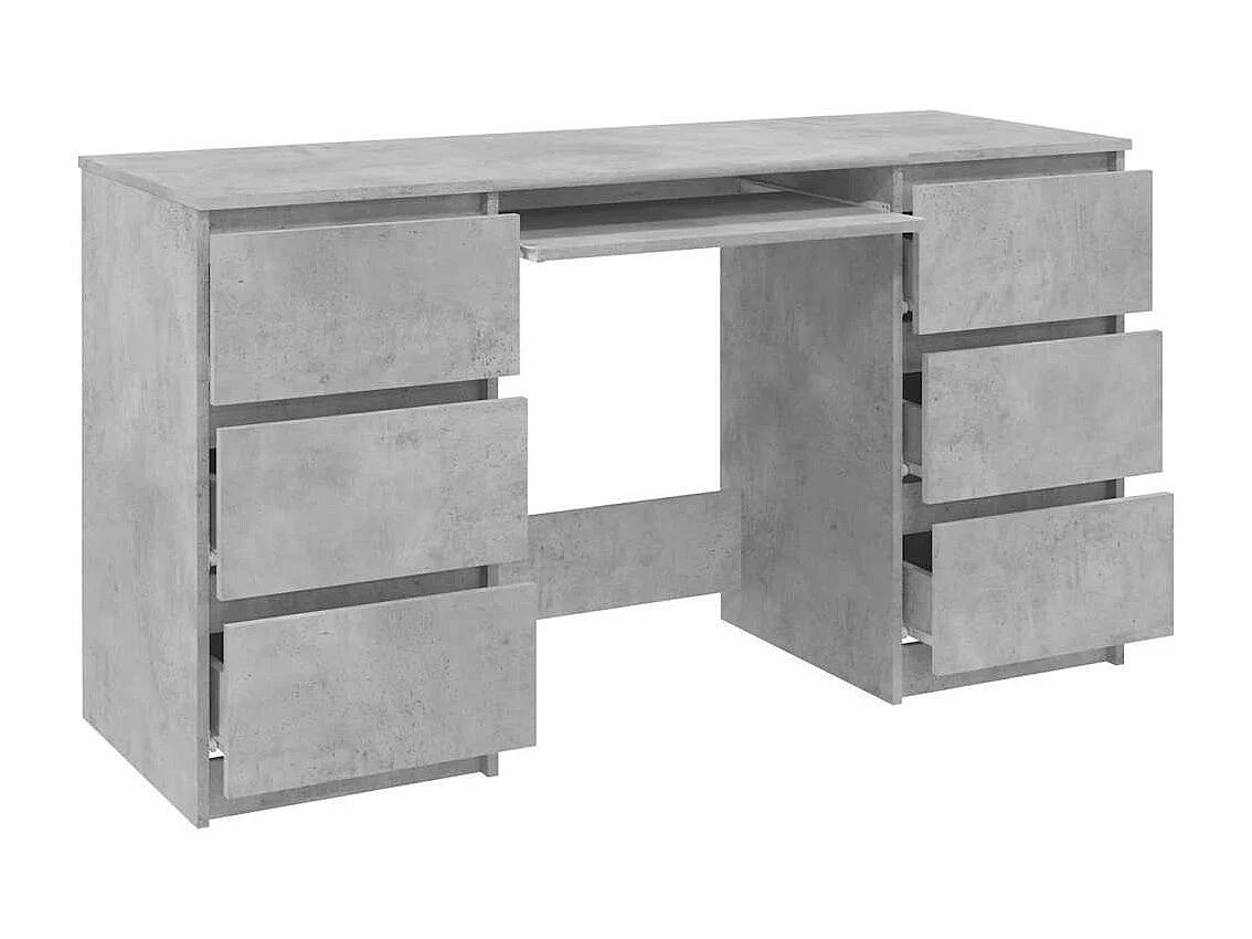Scrivania grigio cemento 140x50x77 cm in legno ingegnerizzato