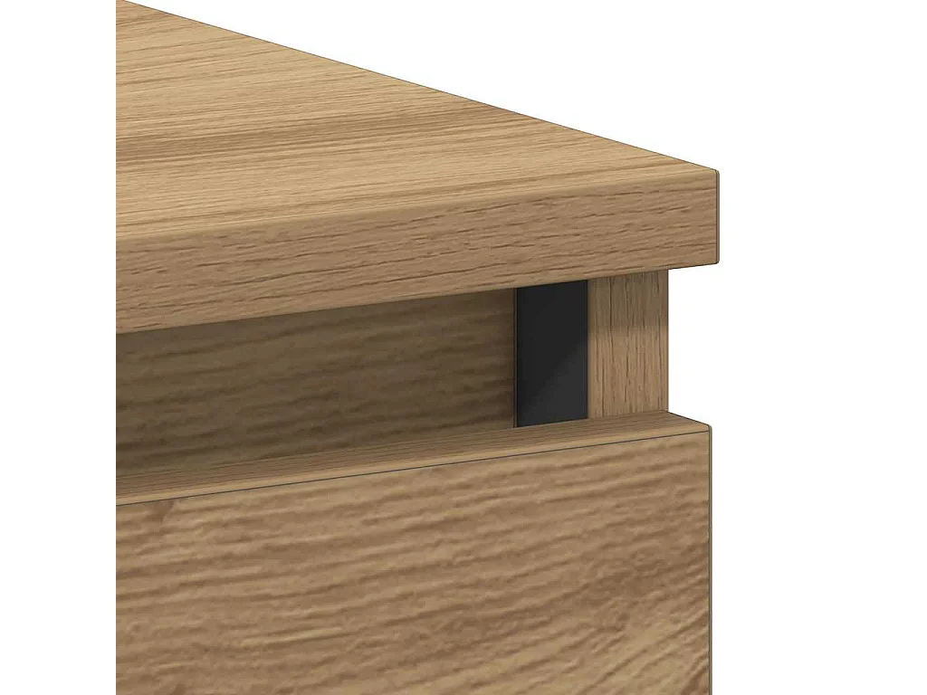 Bureau chêne artisanal 90x45x76 cm bois d'ingénierie