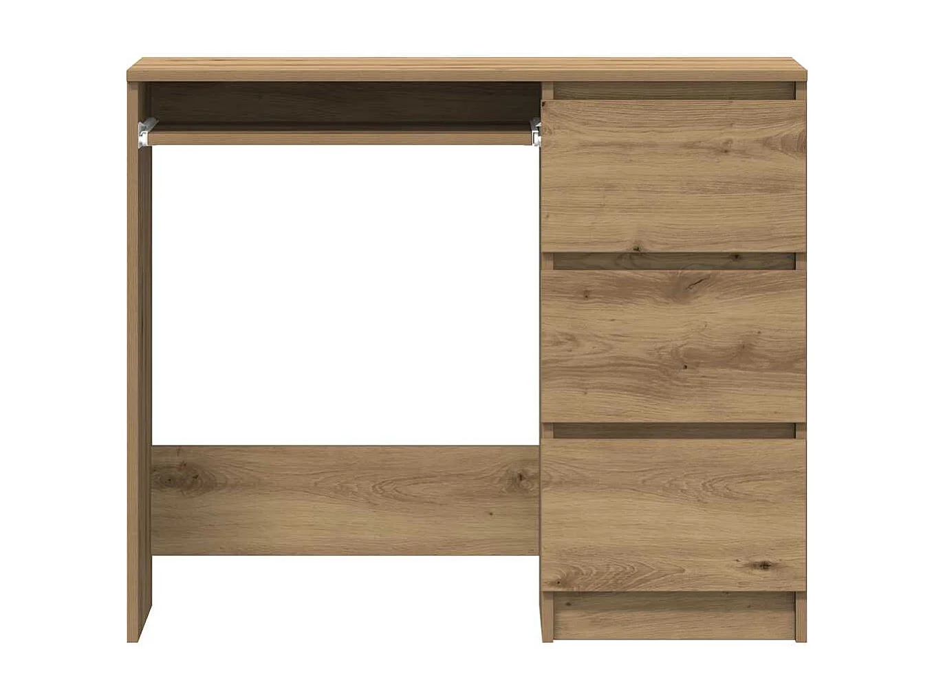 Bureau chêne artisanal 90x45x76 cm bois d'ingénierie