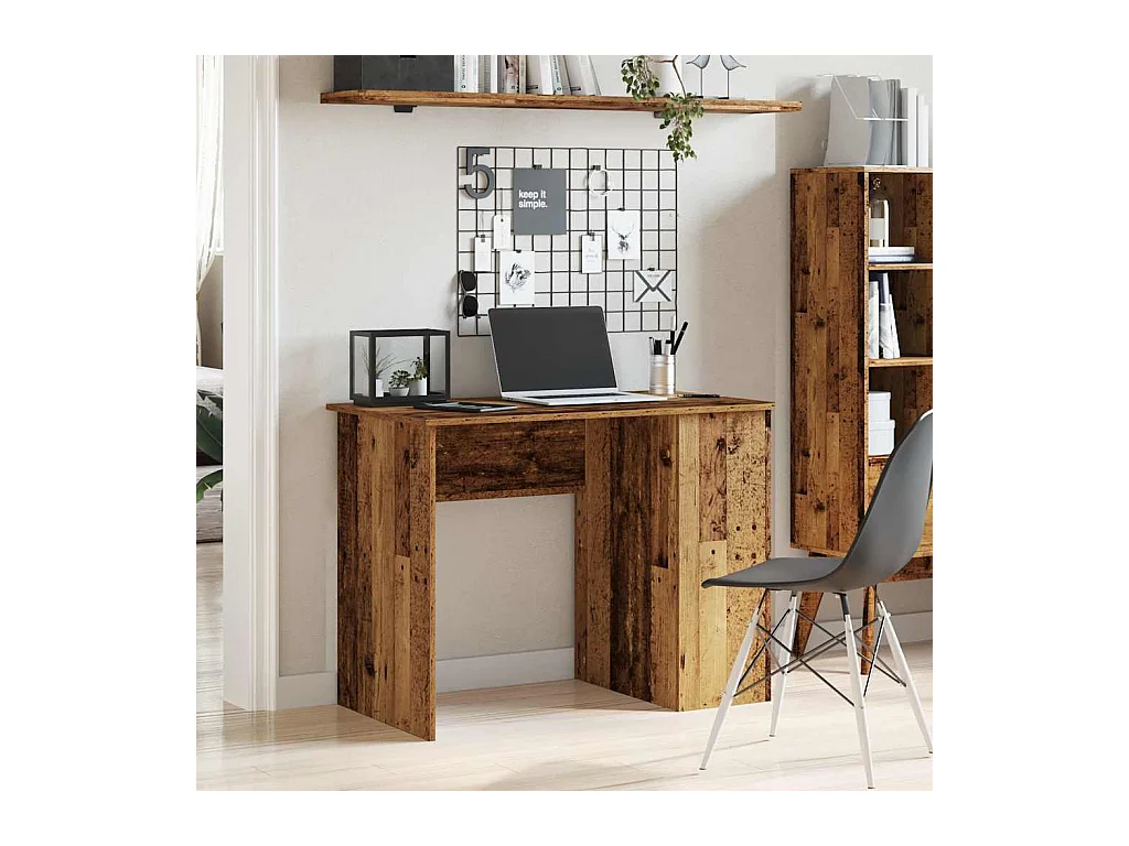 Bureau vieux bois 100x55x75 cm bois d'ingénierie