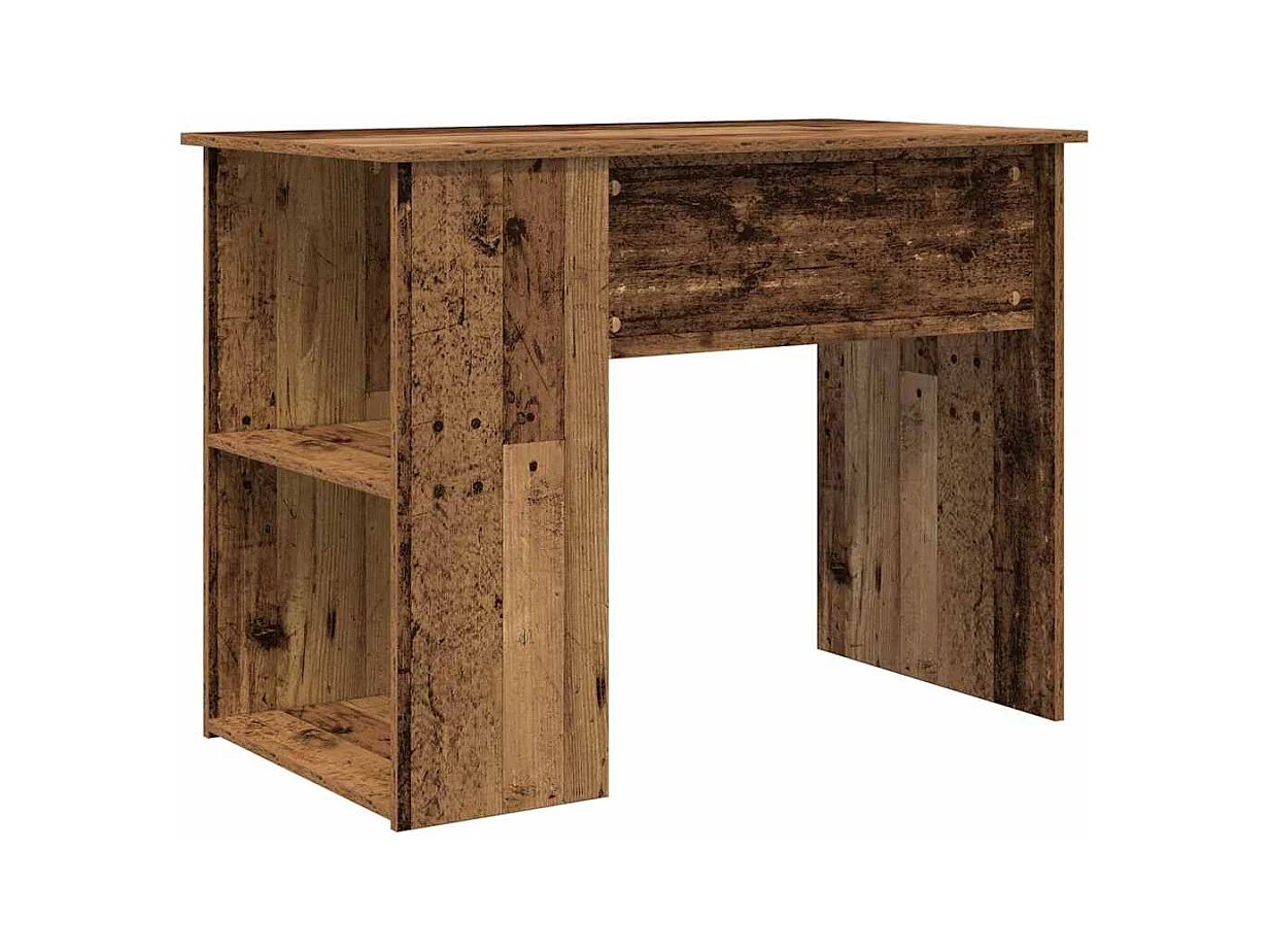 Bureau vieux bois 100x55x75 cm bois d'ingénierie