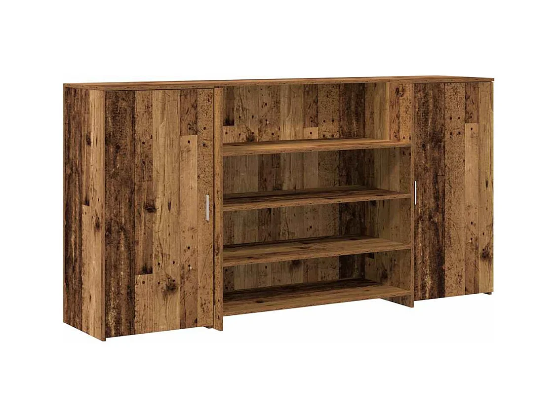 Bureau de réception vieux bois 200x50x103,5cm bois d'ingénierie