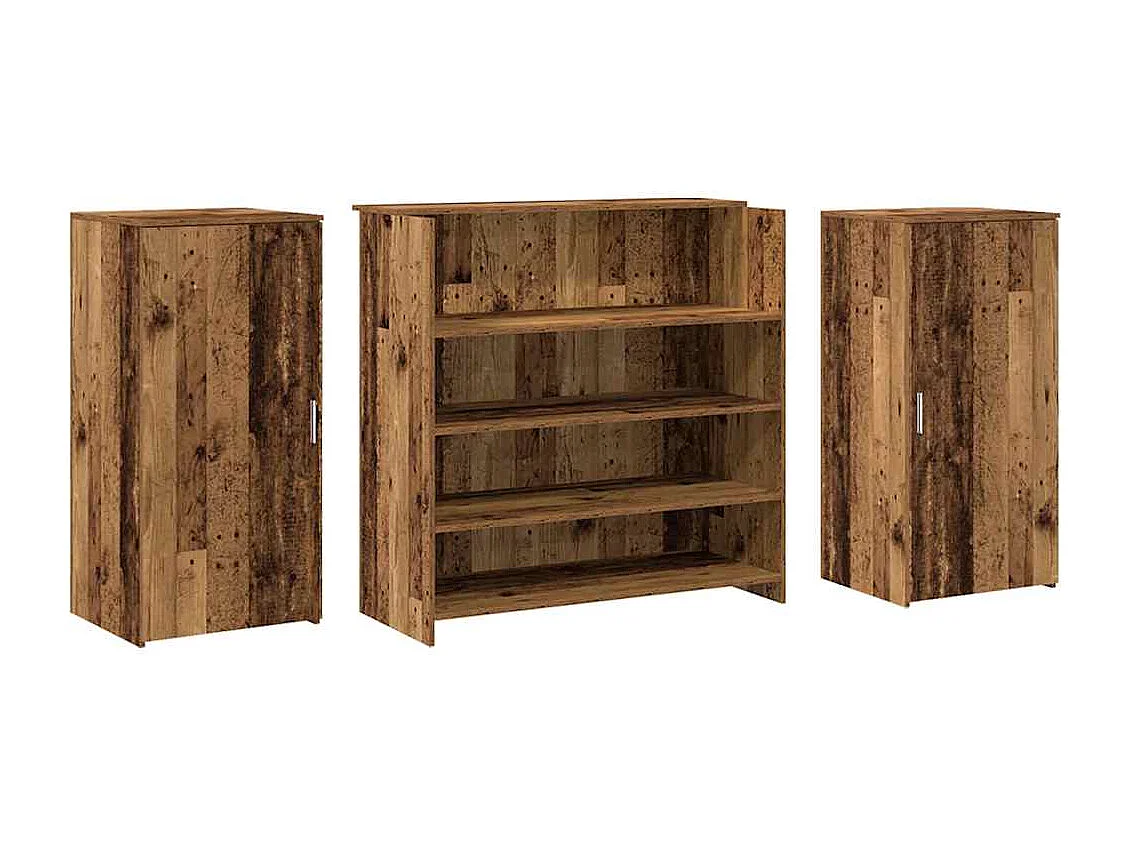 Bureau de réception vieux bois 200x50x103,5cm bois d'ingénierie