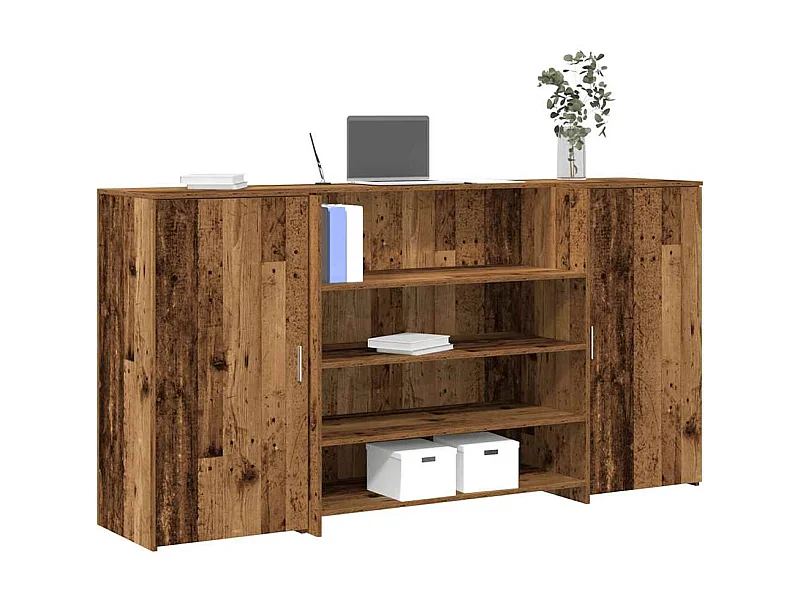 Mostrador de recepción madera vieja 200x50x103,5cm madera de ingeniería