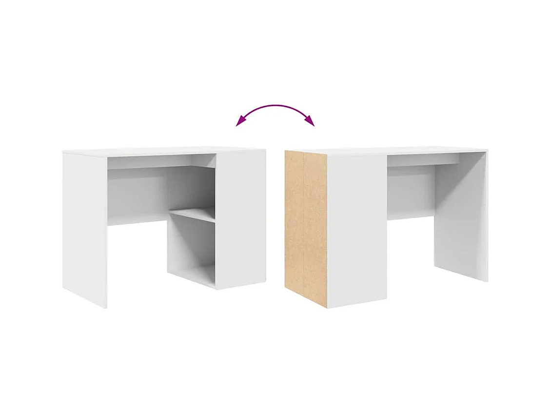 Bureau avec étagère Blanc 102 x 50 x 75 cm Bois d'ingénierie